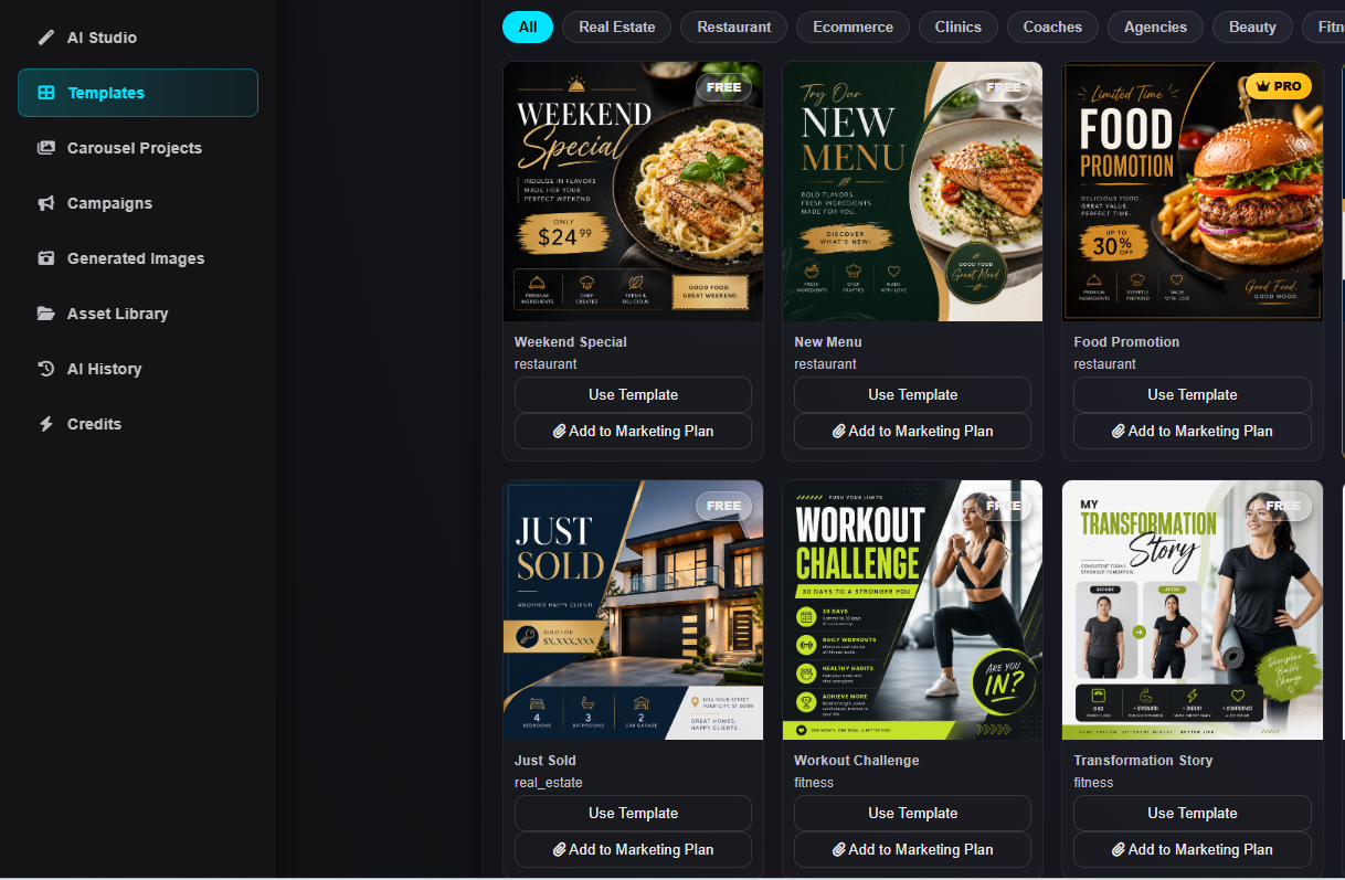 Premium Templates gallery